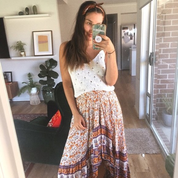 SOLD Spell Gypsy Collective CASTAWAY Skirt ORANGE - Picture 4 of 8